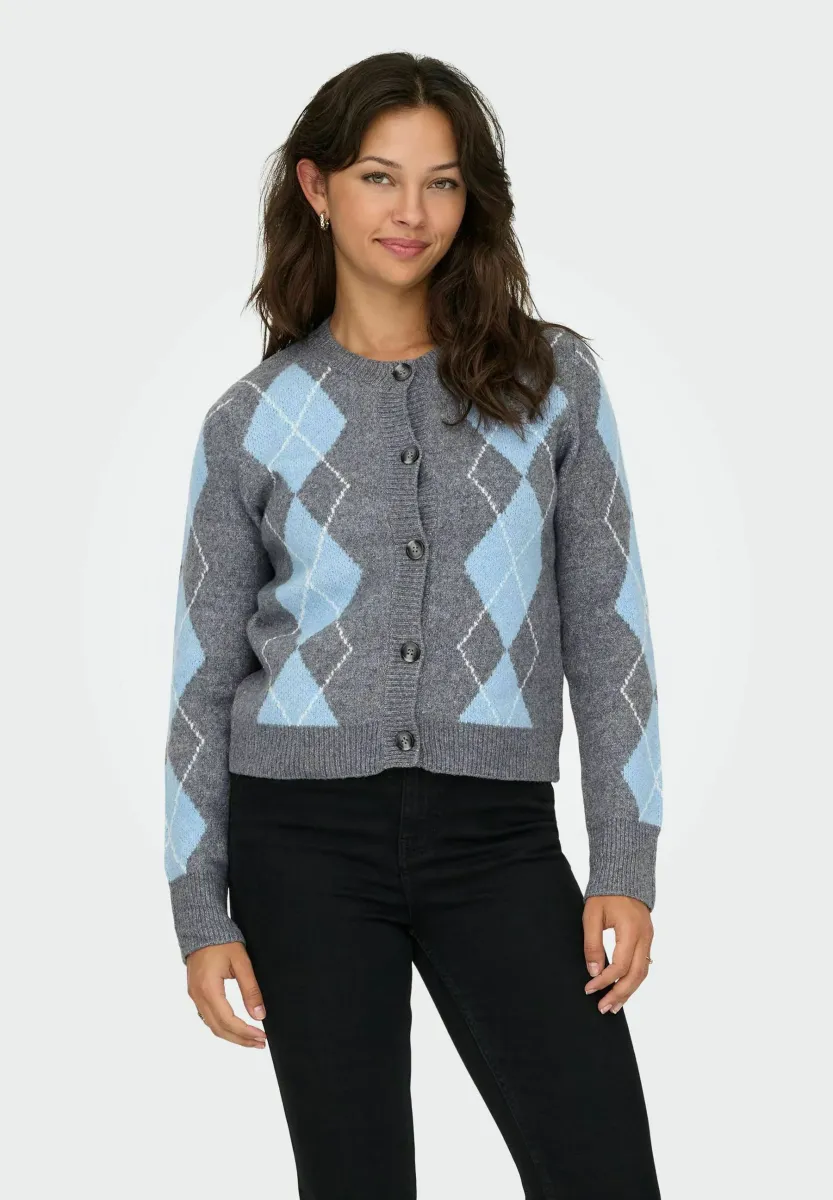 Strickjacke - medium grey melange