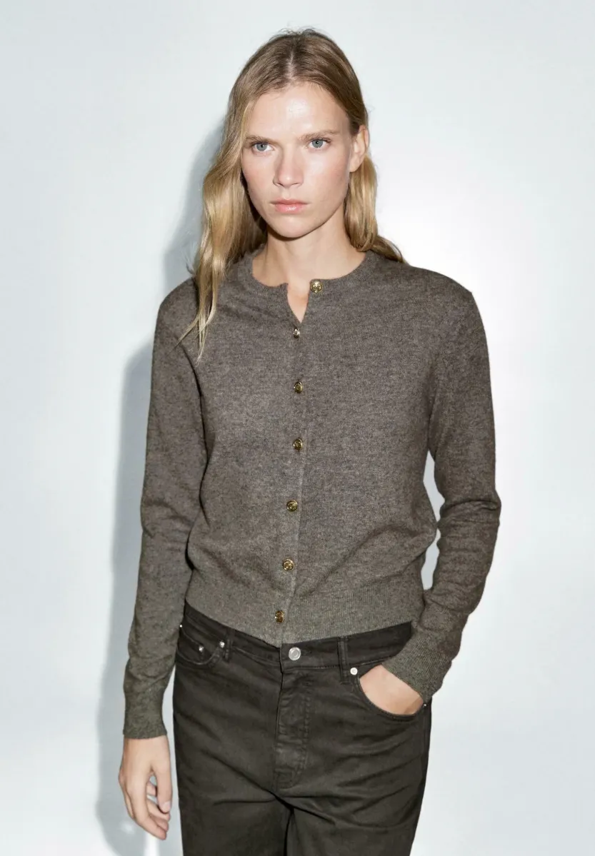 Strickjacke - mottled brown