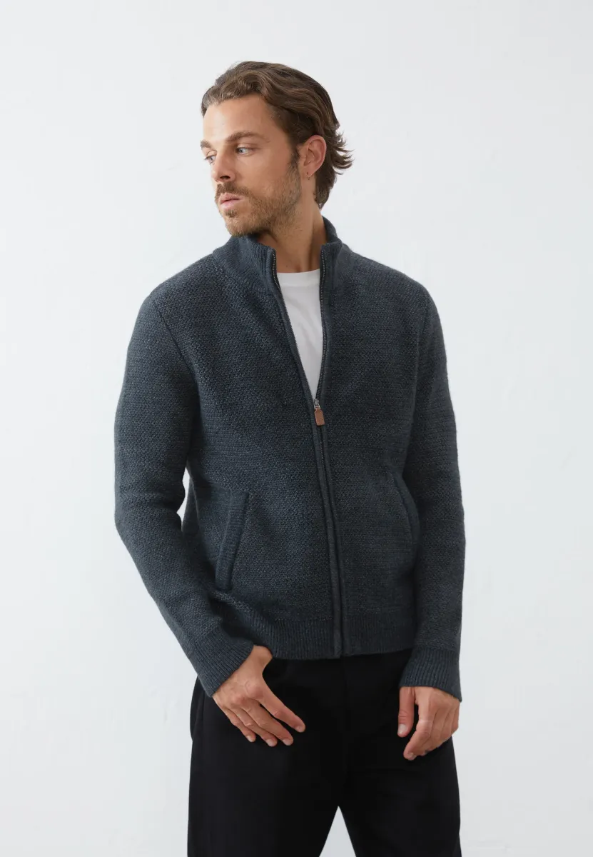 Strickjacke - mottled dark blue