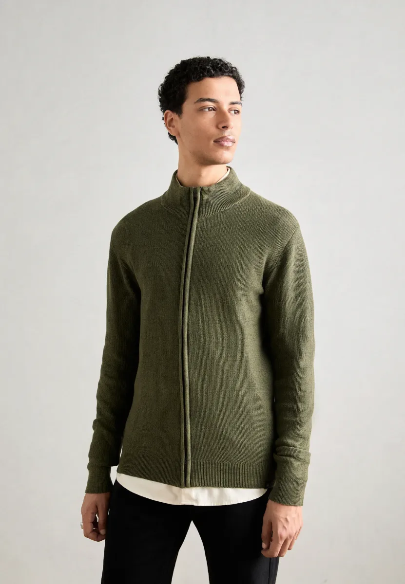 Strickjacke - mottled olive