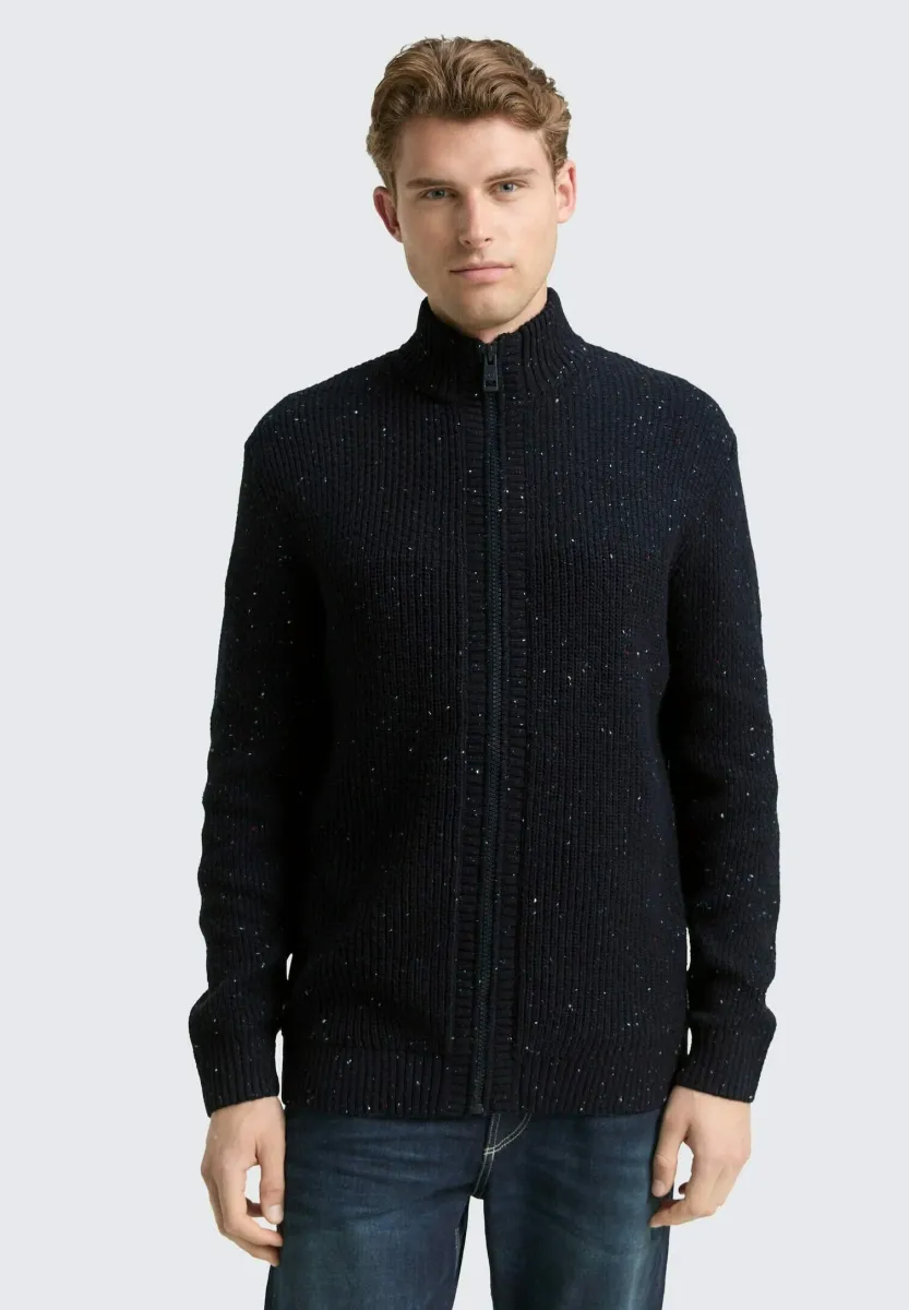 Strickjacke - navy melange multi neps