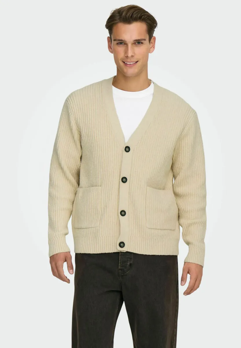 Strickjacke - oatmeal