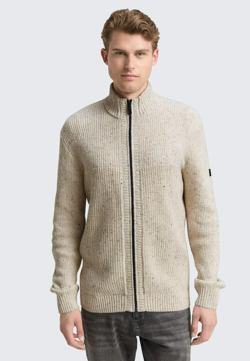Strickjacke - offwhite melange multi neps