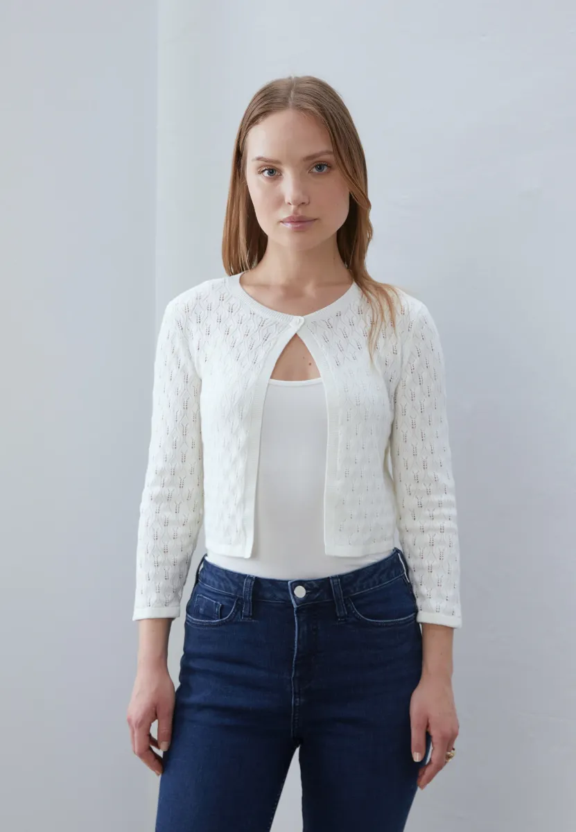 Strickjacke - offwhite