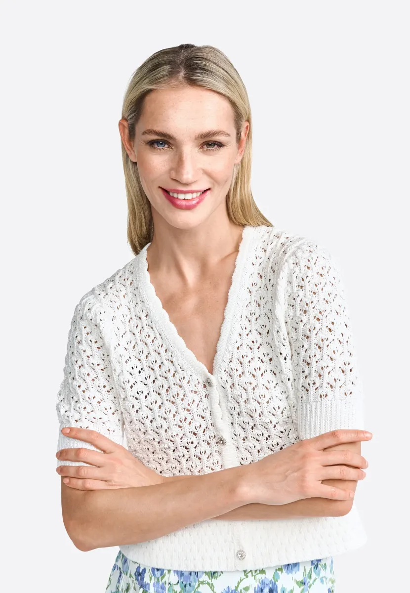 Strickjacke - pearl white
