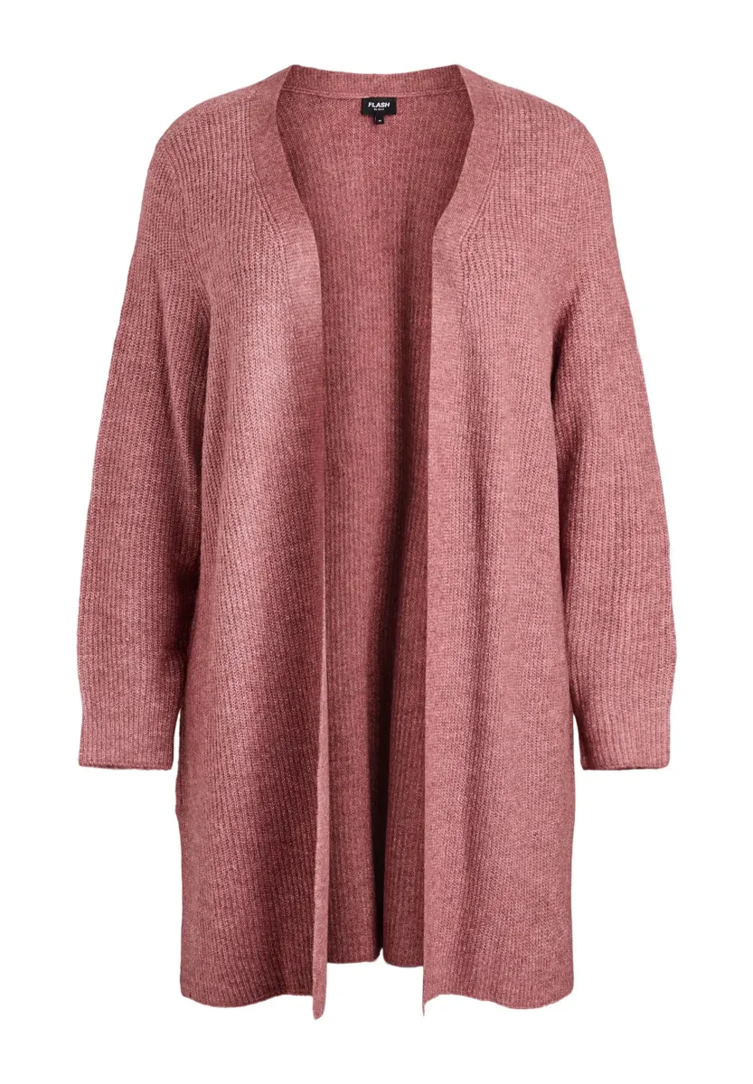 Strickjacke - rose/brown melange