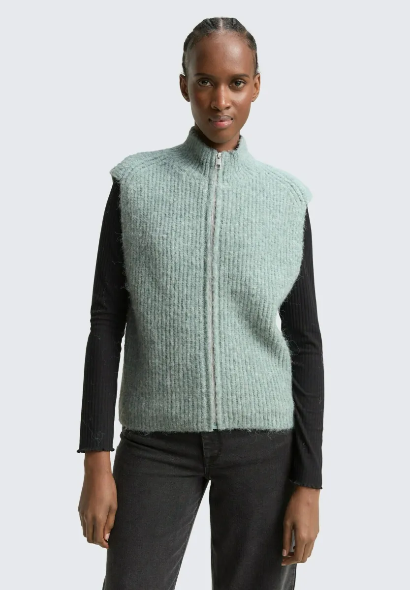 Strickjacke - silver cloud blue melange