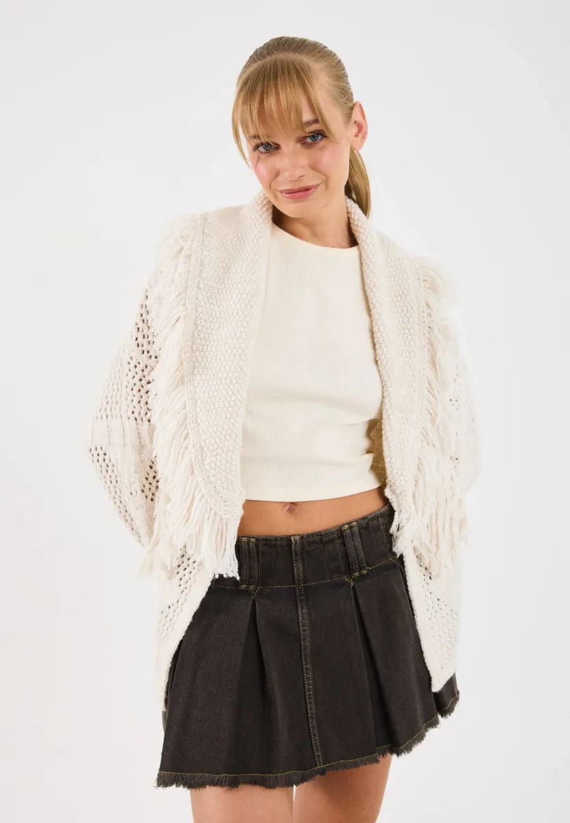 Strickjacke - stone