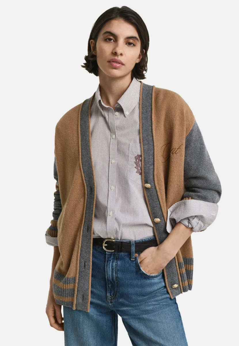 Strickjacke - whiskey brown
