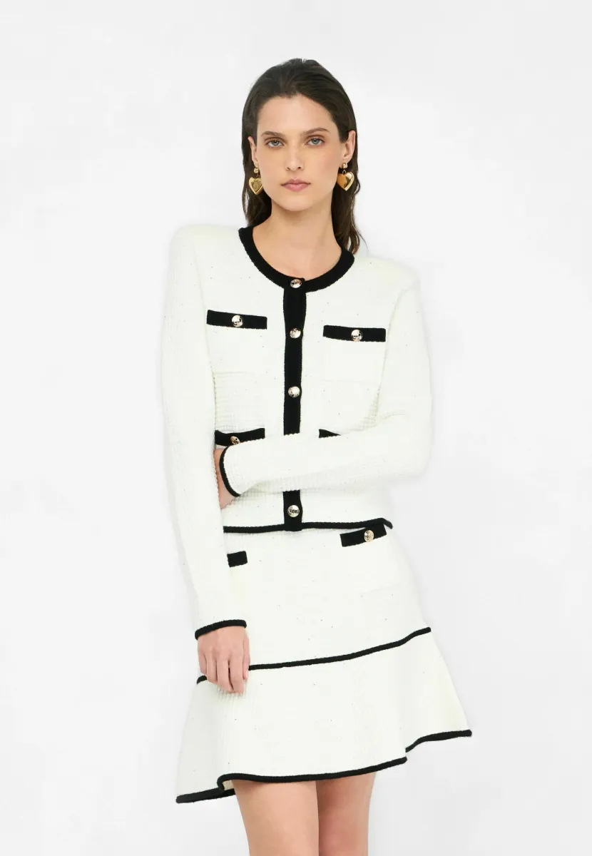 Strickjacke - white black