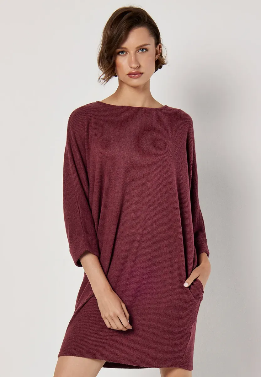 Strickkleid - burgandy