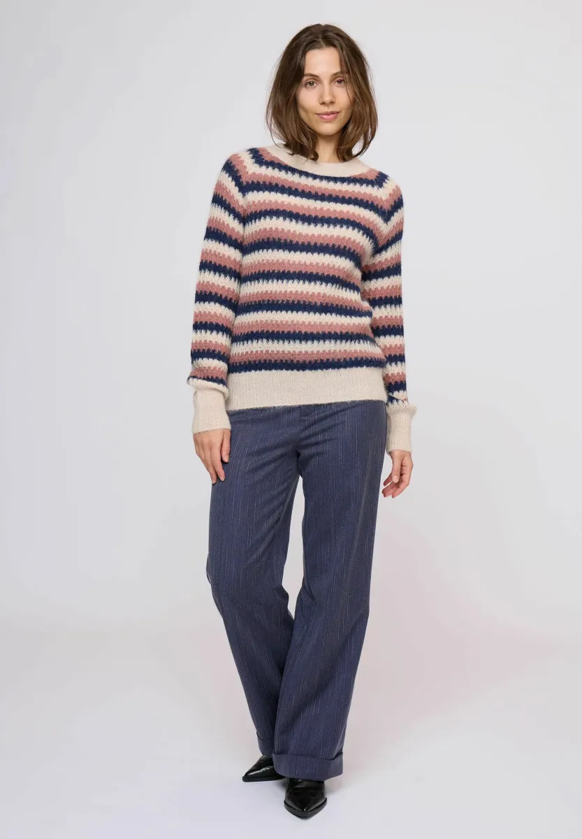 Strickpullover - art creme rose navy