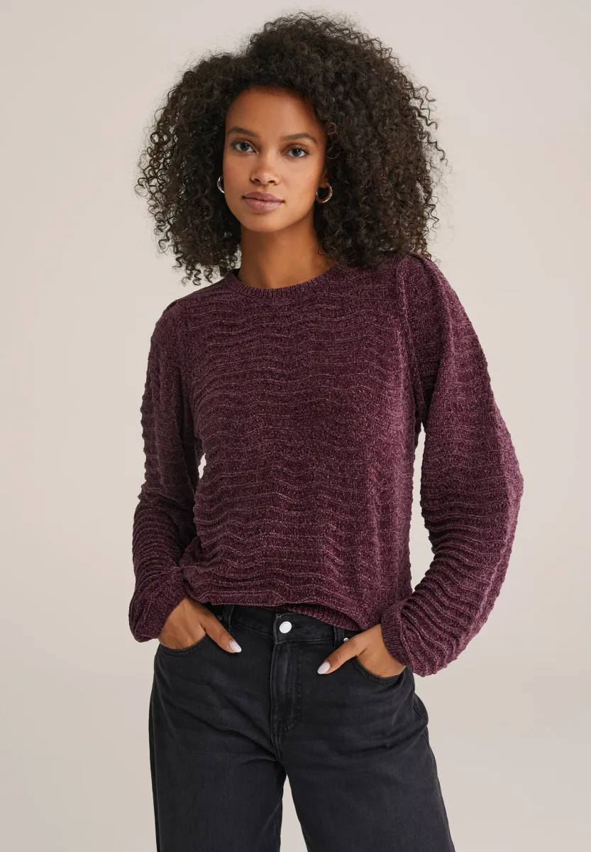 Strickpullover - aubergine