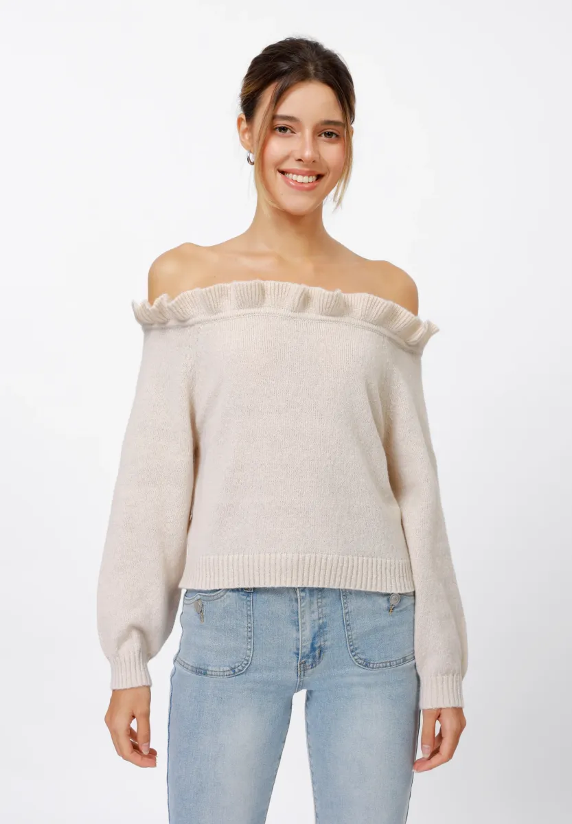 Strickpullover - beige