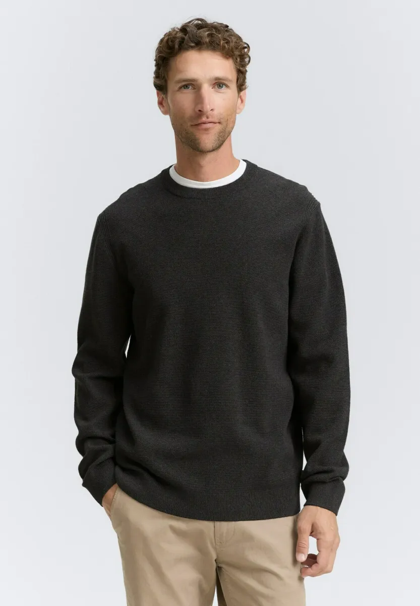 Strickpullover - black grey melange