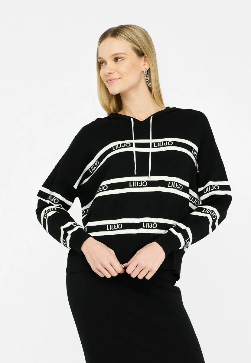 Strickpullover - black white