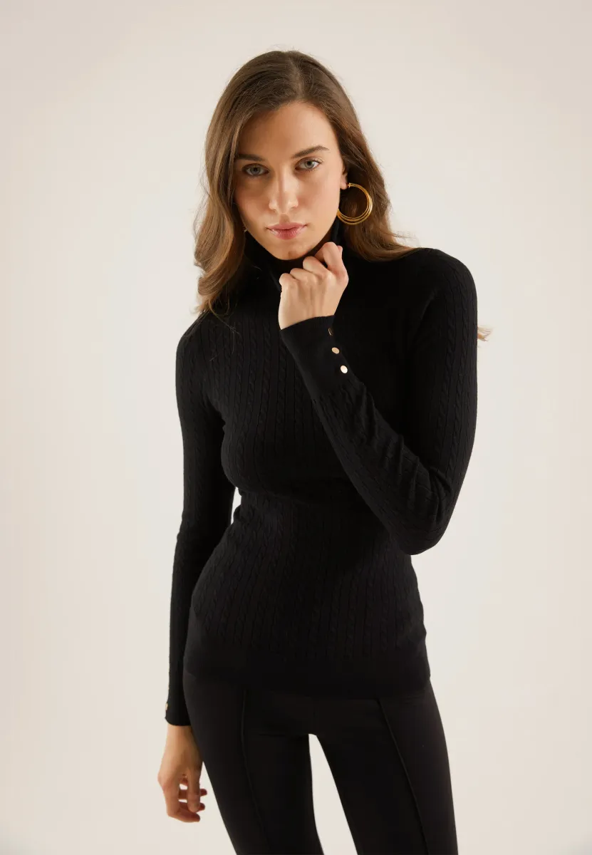 Strickpullover - black