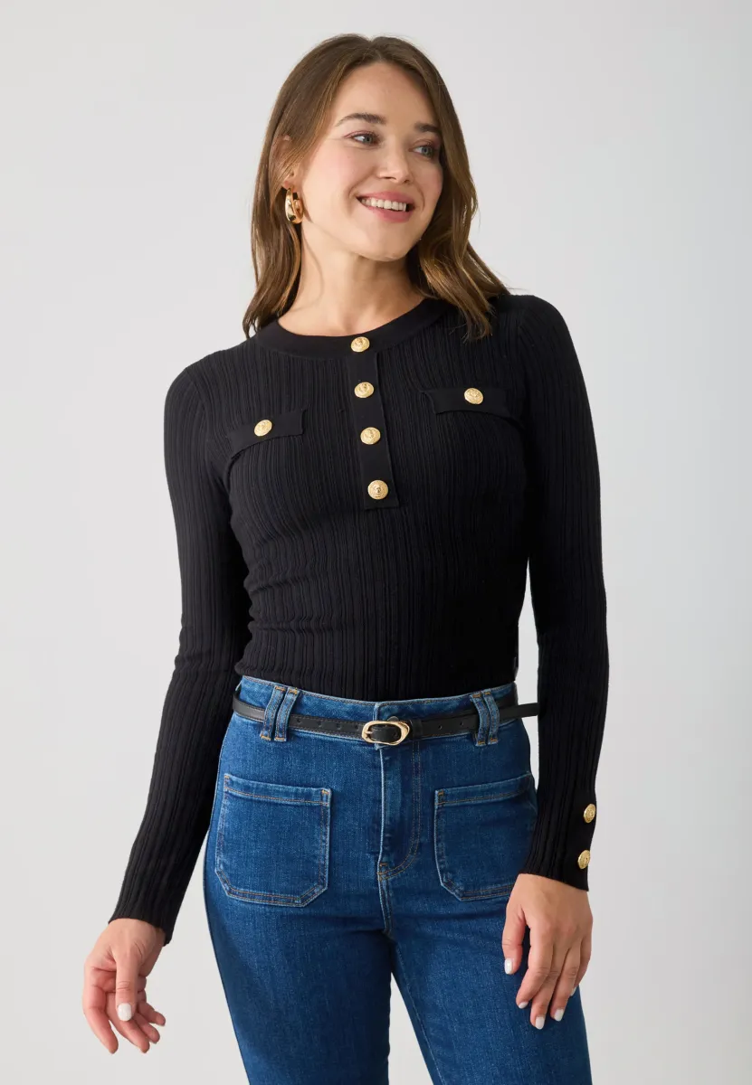 Strickpullover - black