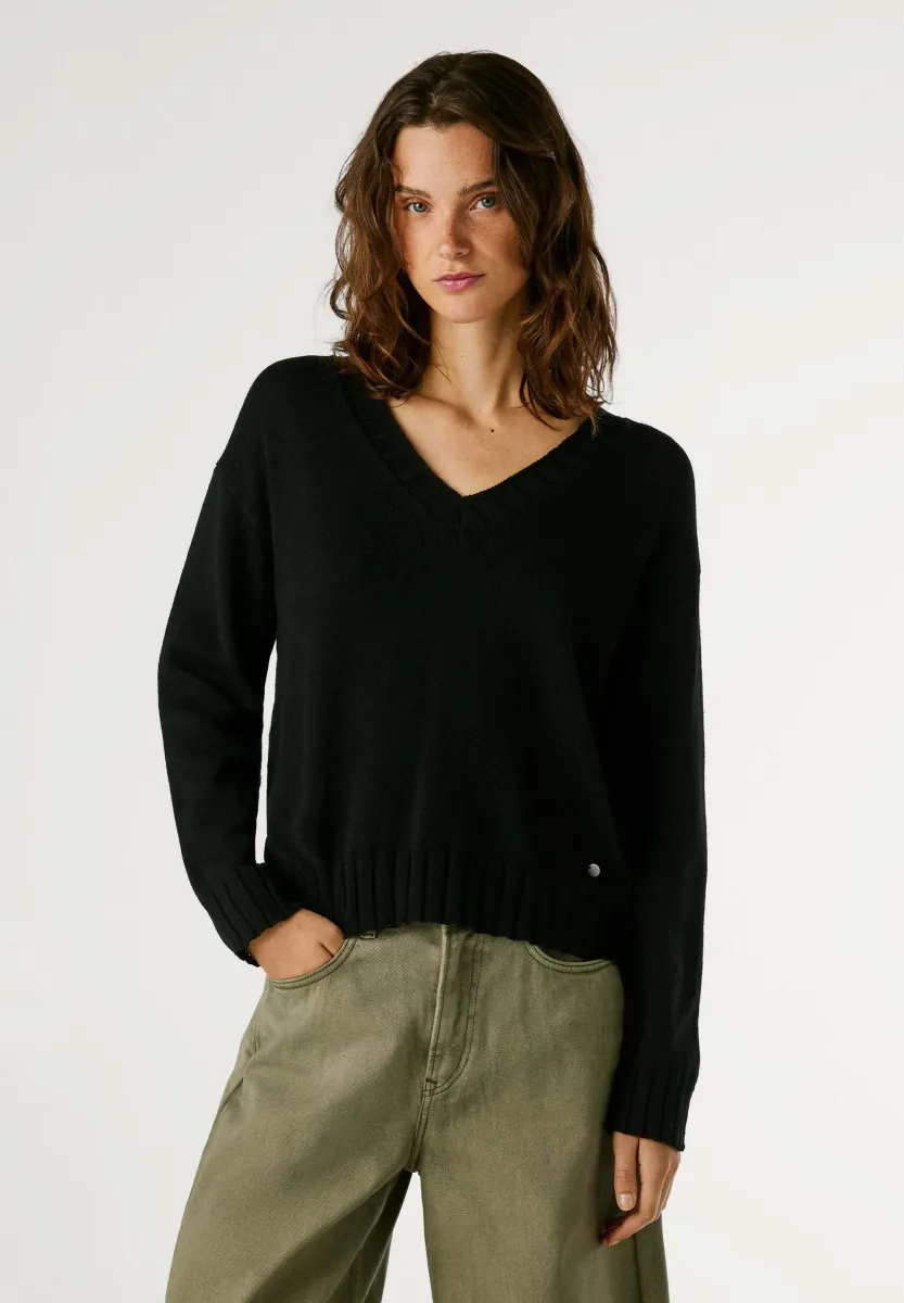 Strickpullover - black