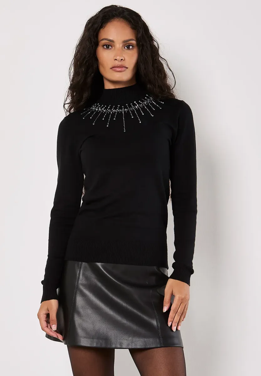 Strickpullover - black