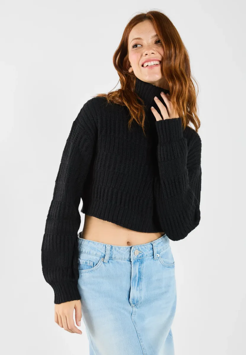Strickpullover - black