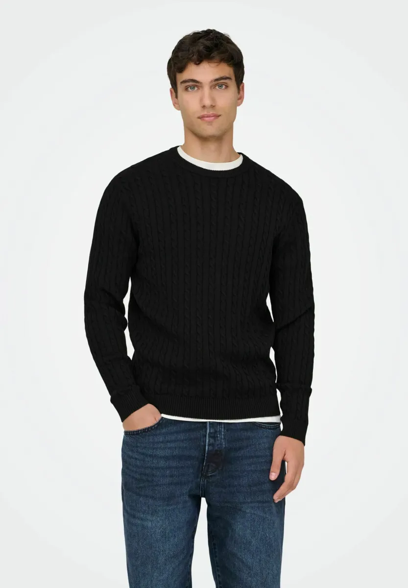 Strickpullover - black