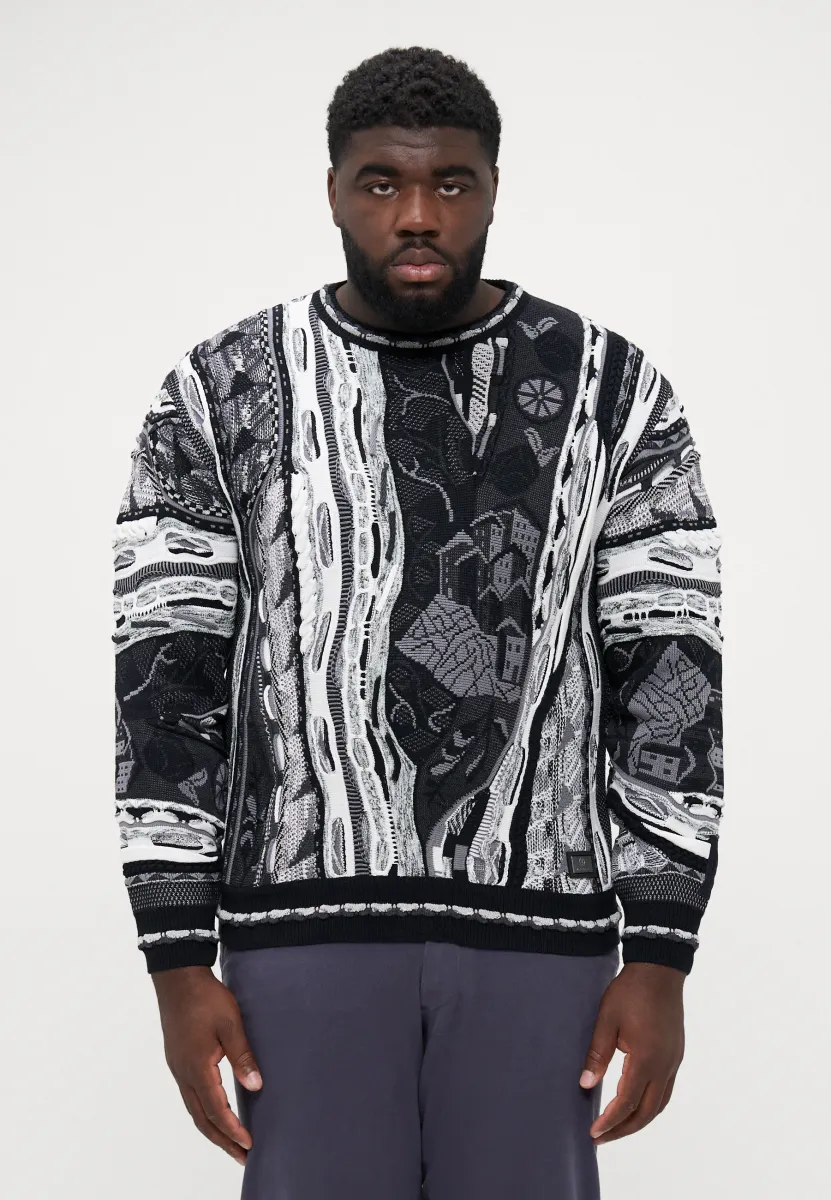 Strickpullover - black/gray