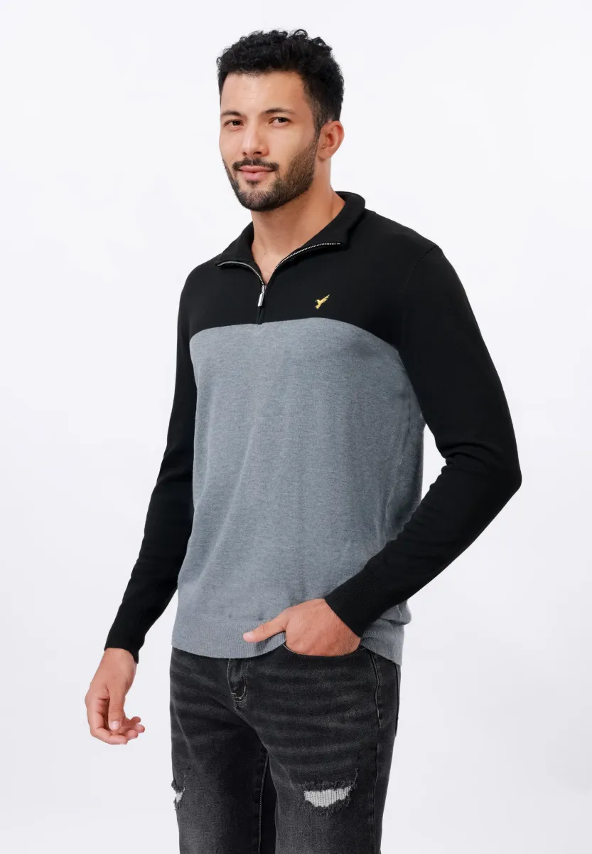 Strickpullover - black/grey