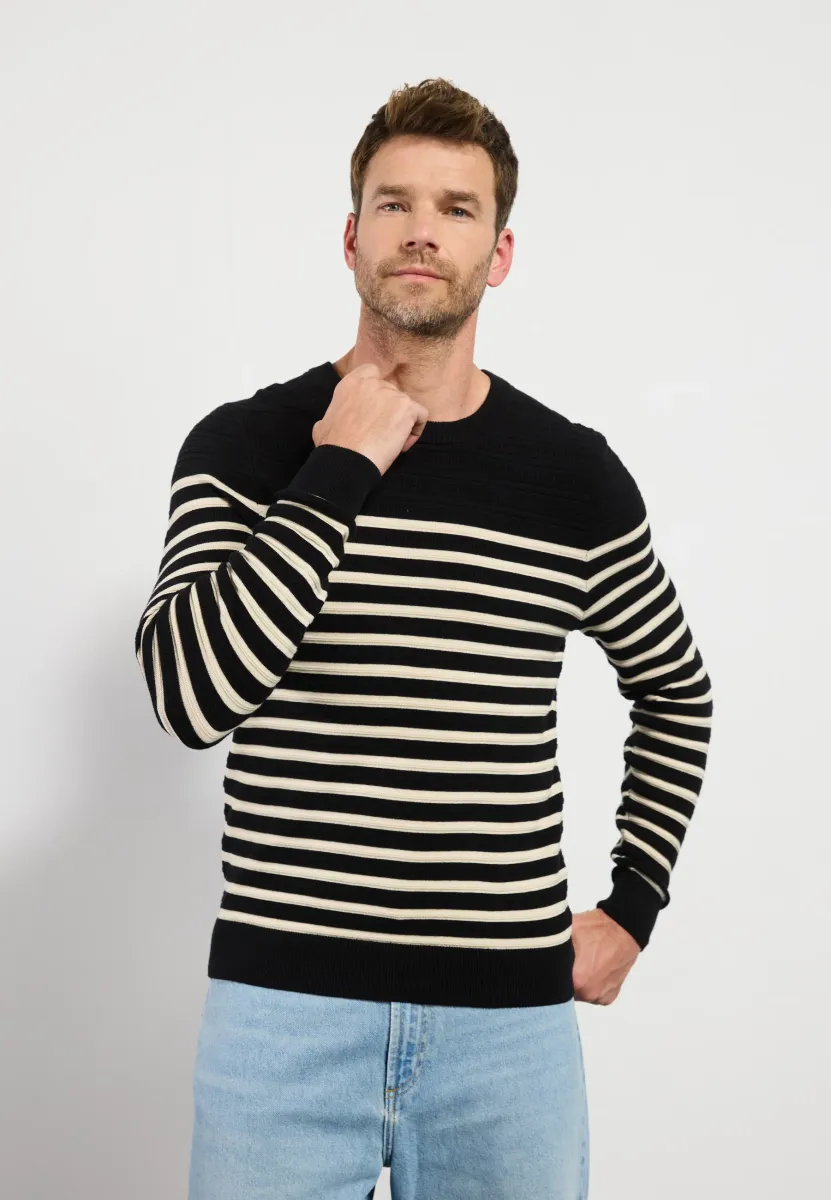 Strickpullover - black,off-white
