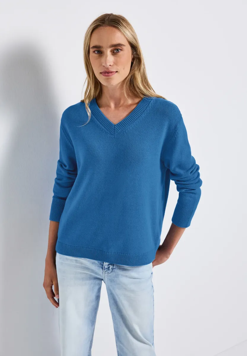 Strickpullover - blau
