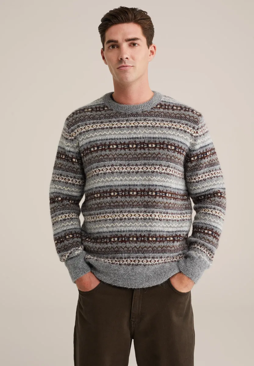 Strickpullover - blended light grey