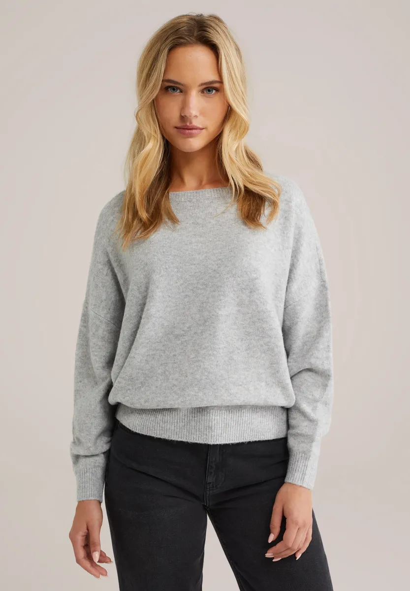 Strickpullover - blended light grey