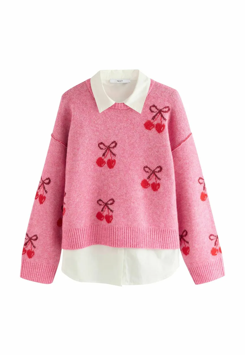 Strickpullover - bright pink cherry