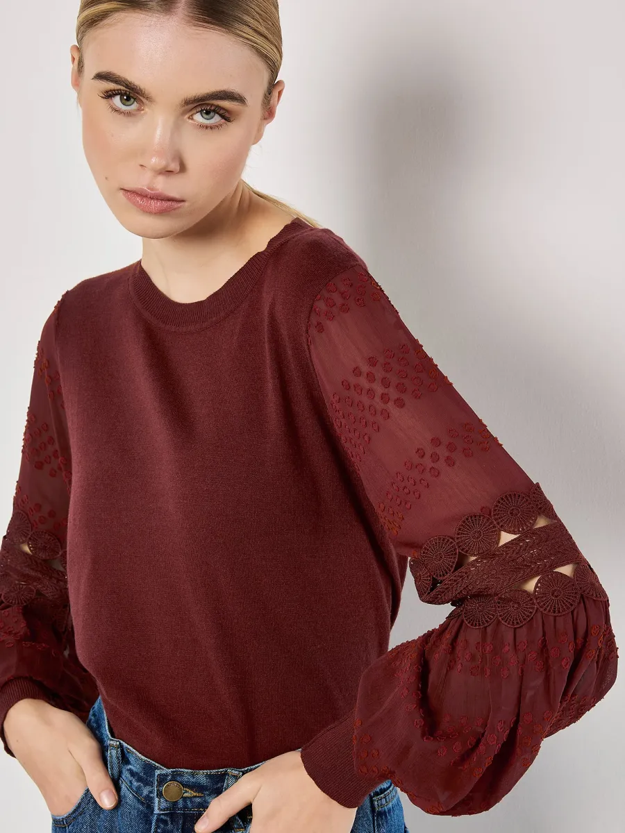 Strickpullover - burgandy