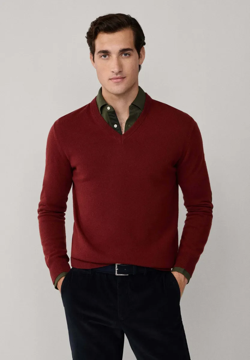 Strickpullover - burgundy red