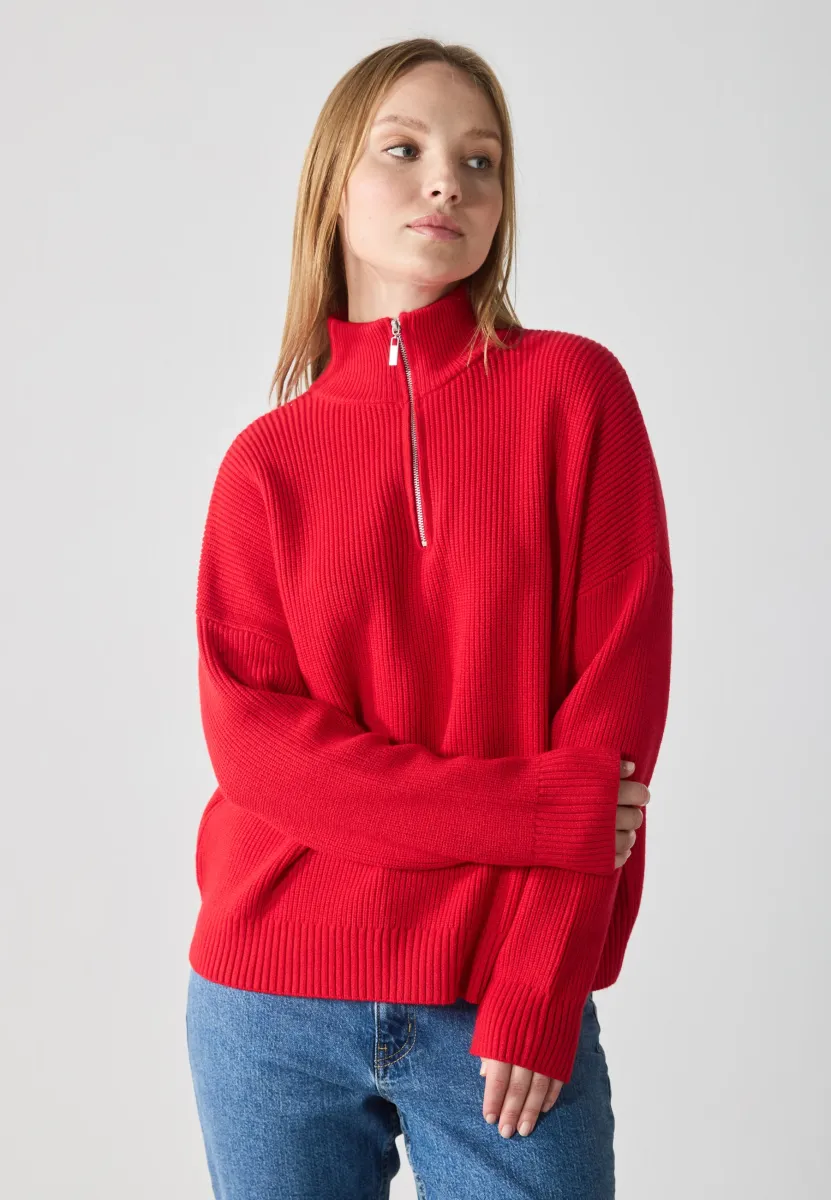 Strickpullover - chinese red