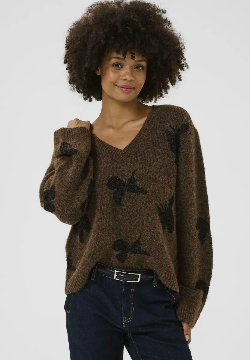Strickpullover - coffee bean black melange