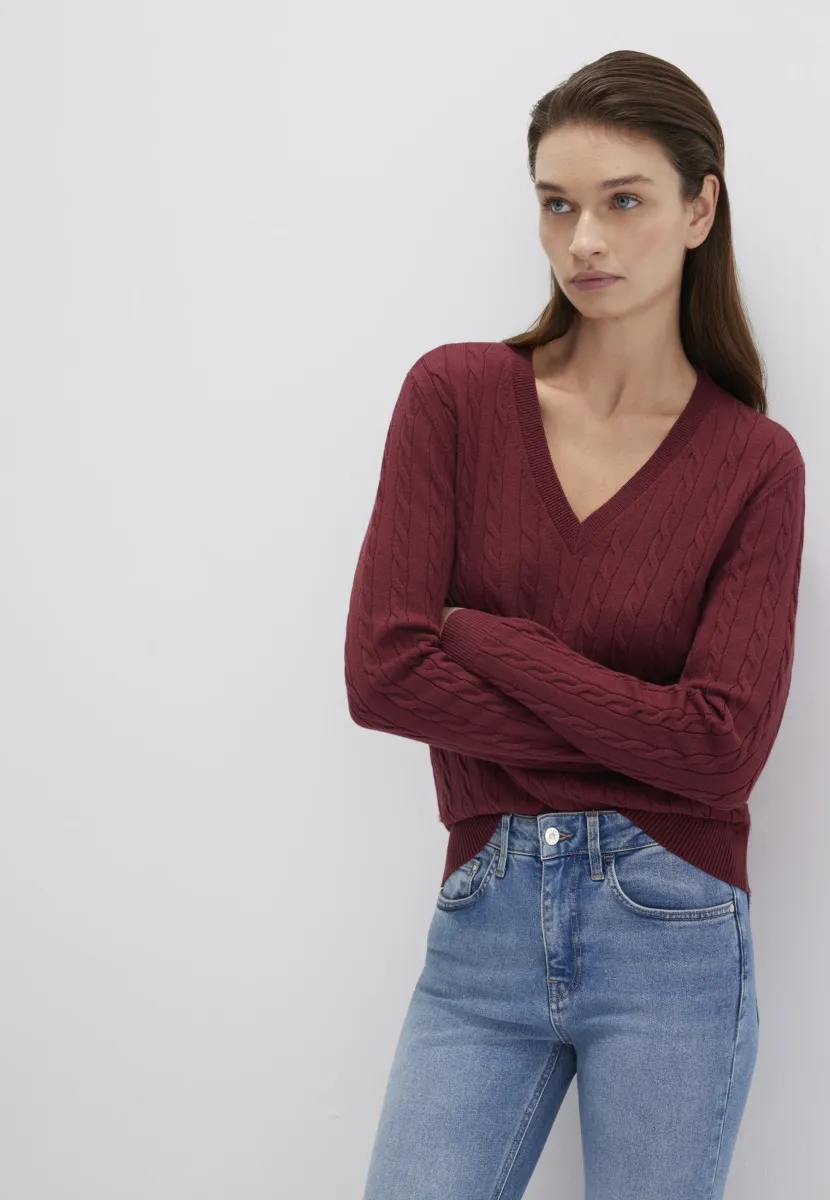 Strickpullover - cordovan
