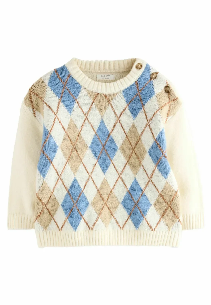 Strickpullover - cream argyle