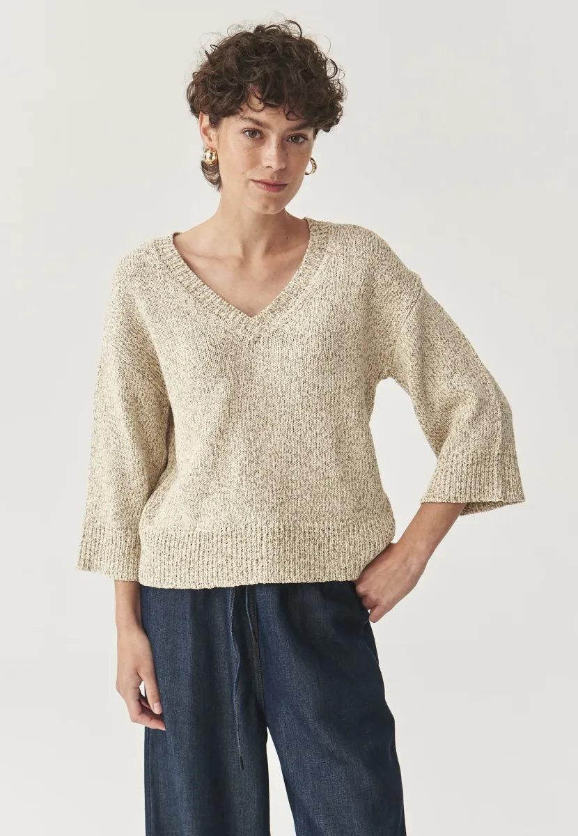 Strickpullover - dark beige melange
