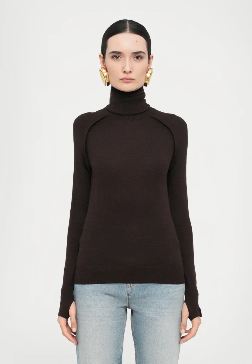 Strickpullover - dark chocolate