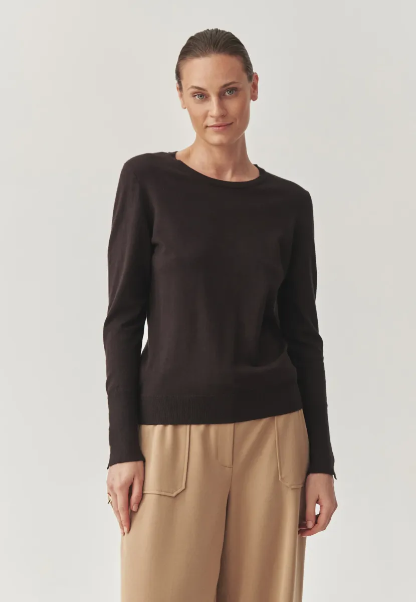 Strickpullover - dark chocolate