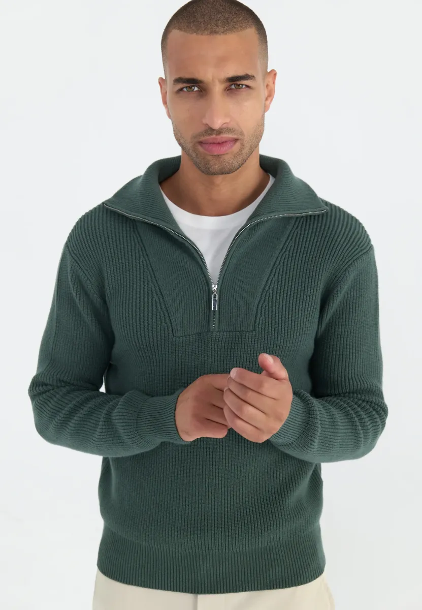 Strickpullover - dark green