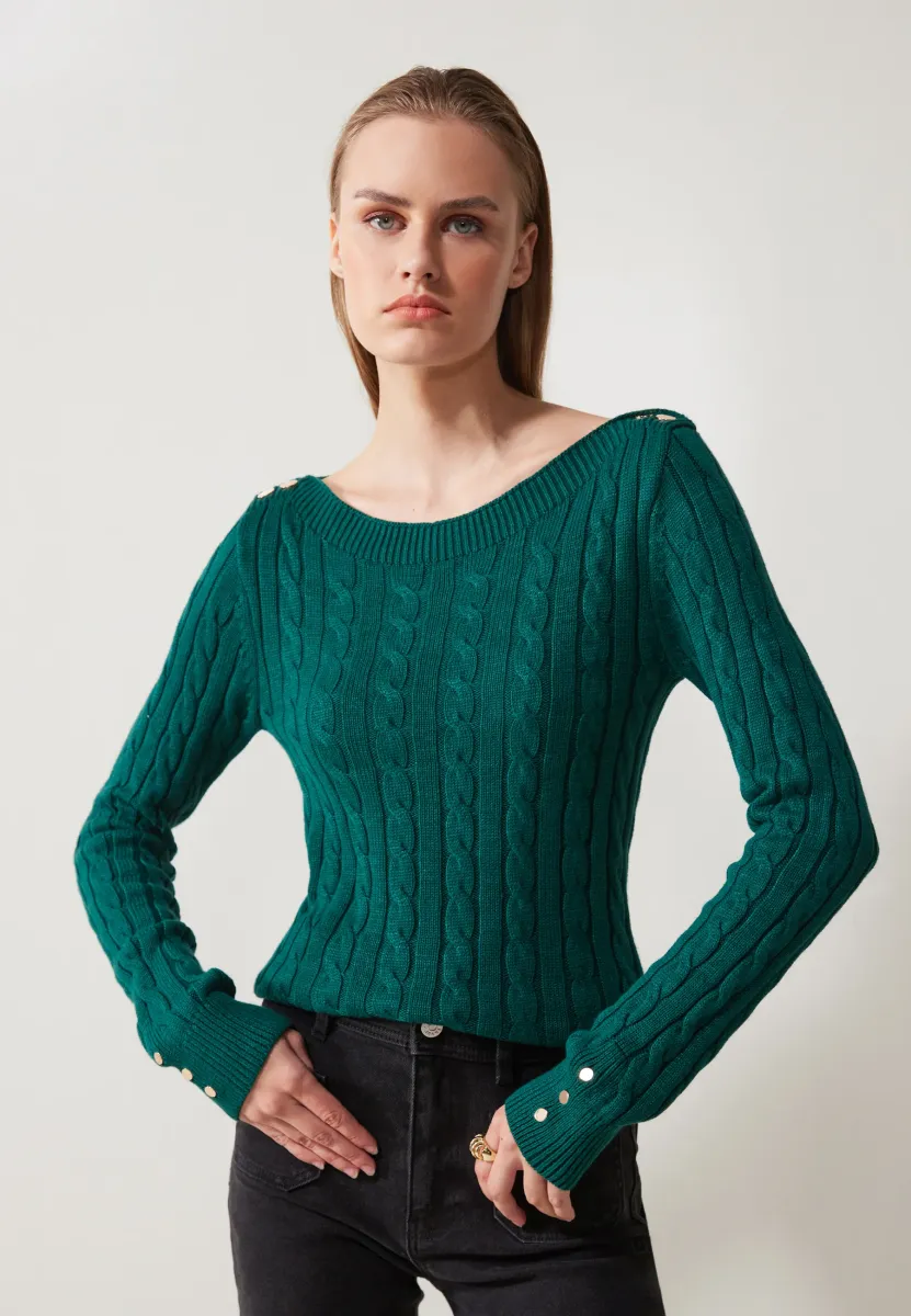 Strickpullover - dark green