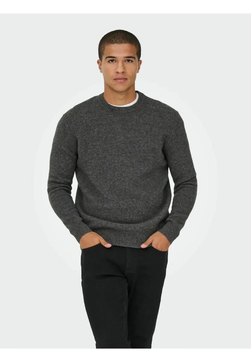 Strickpullover - dark grey melange
