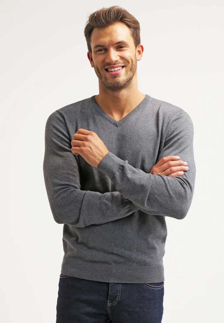 Strickpullover - dark grey melange