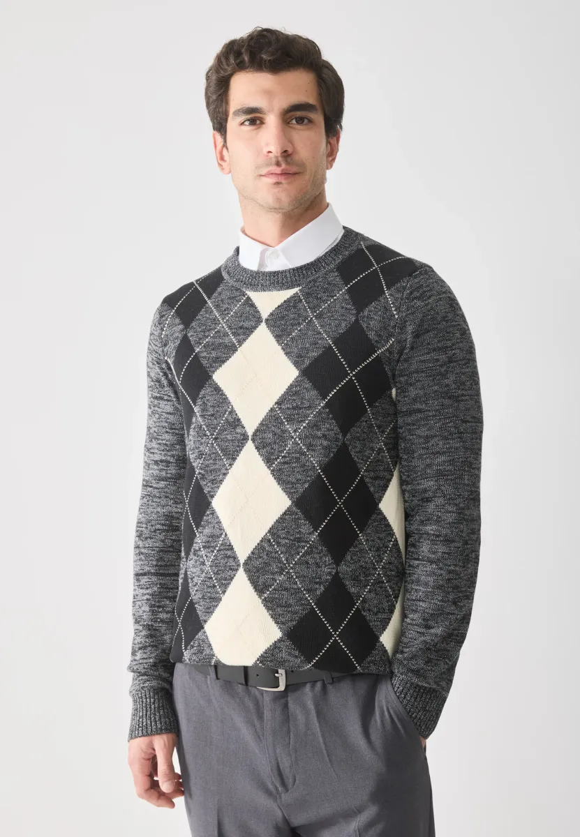 Strickpullover - dark grey melange