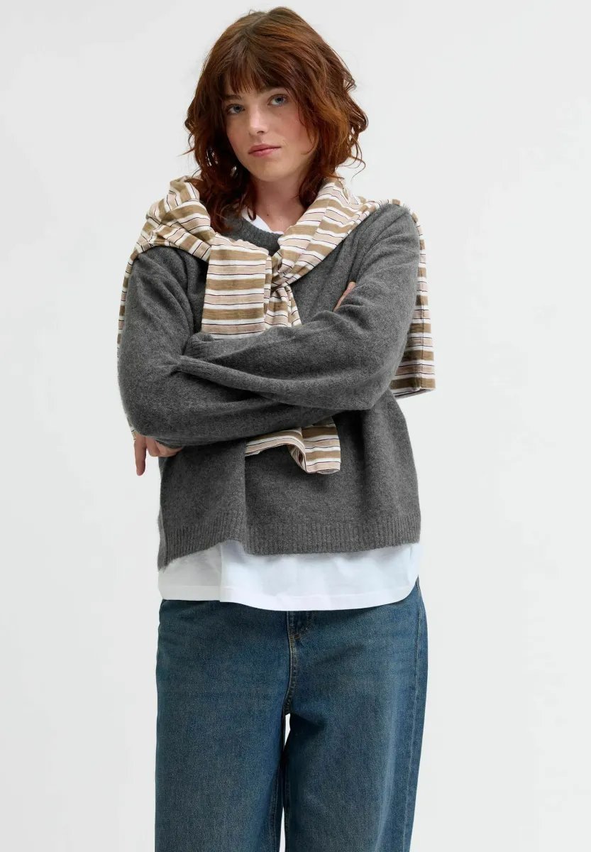 Strickpullover - dark grey melange