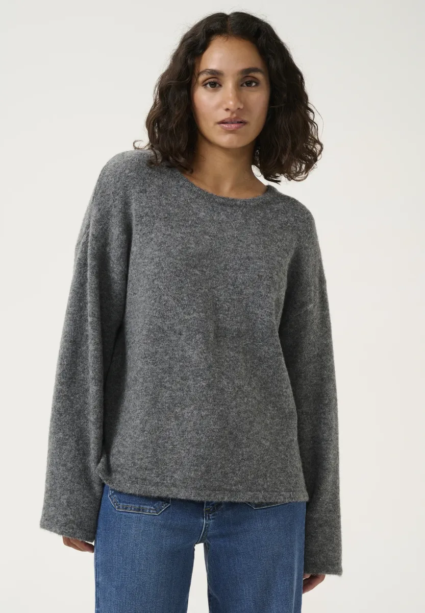 Strickpullover - dark grey melange