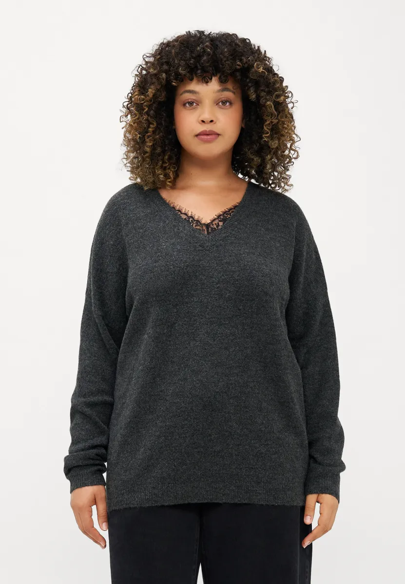 Strickpullover - dark grey melangewe